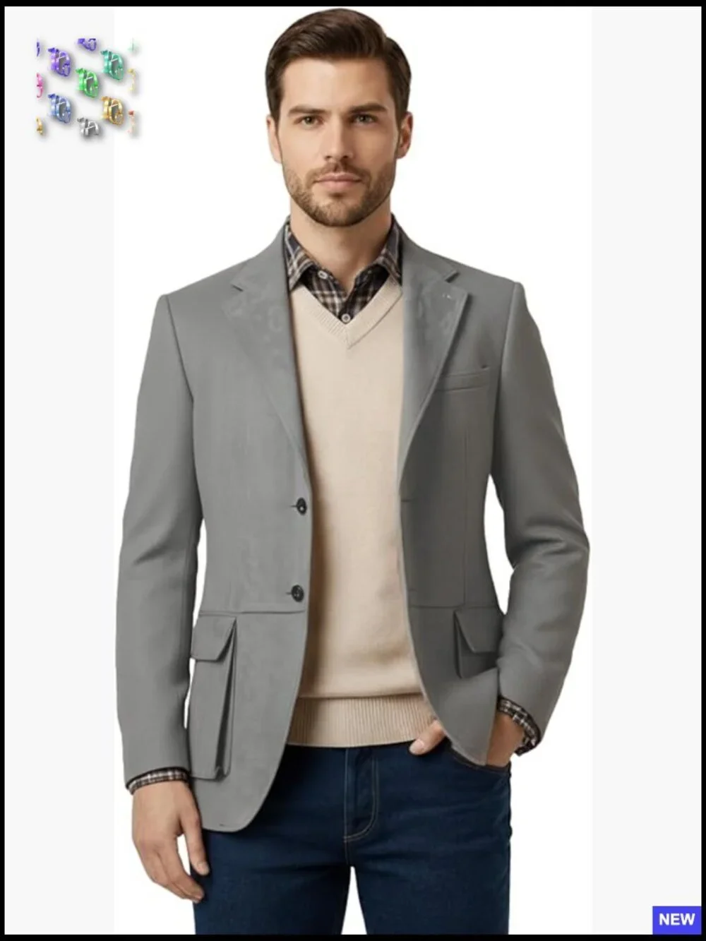 Suede Faux Leather Blazer Slim Fit Modern Western Cowboy Casual Elegant